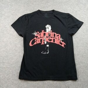 Sabrina Carpenter Shirt Womens Medium Black Graphic Short Sleeve Tee Music